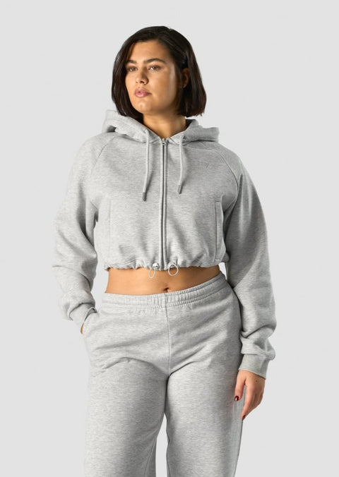 ICANIWILL - EVERYDAY CROPPED HOODIE LYS GRÅ