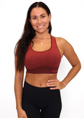 HUMMEL - FADE SEAMLESS SPORTS TOP BITTER CHOCOLATE/MINERAL RED
