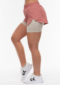 HUMMEL - TRACK 2 IN 1 SHORTS WITHERED ROSE