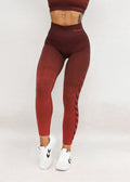 HUMMEL - FADE MID WAIST TIGHTS BITTER CHOCOLATE/MINERAL RED